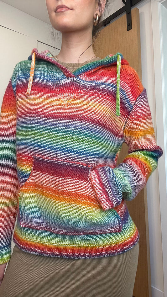 Rainbow Hooded Sweater - XS