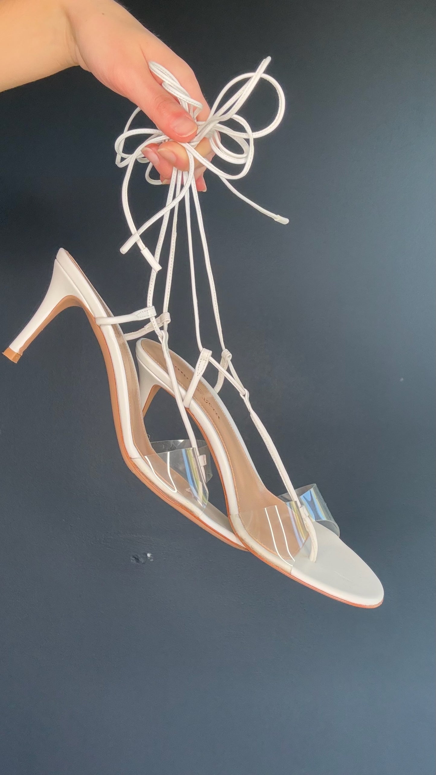 Gianvito Rossi White & Plexi Heeled Sandals - 37.5