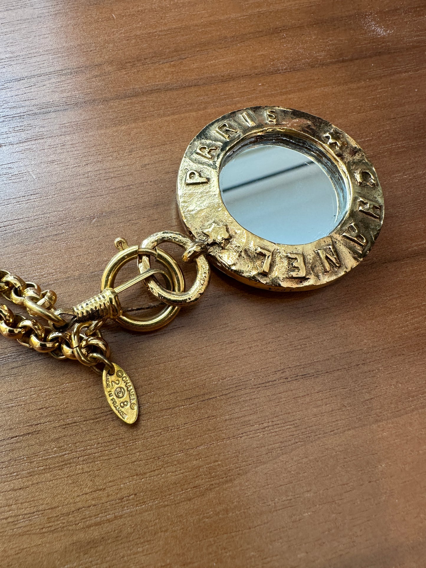 Vintage Mirror Pendant Necklace