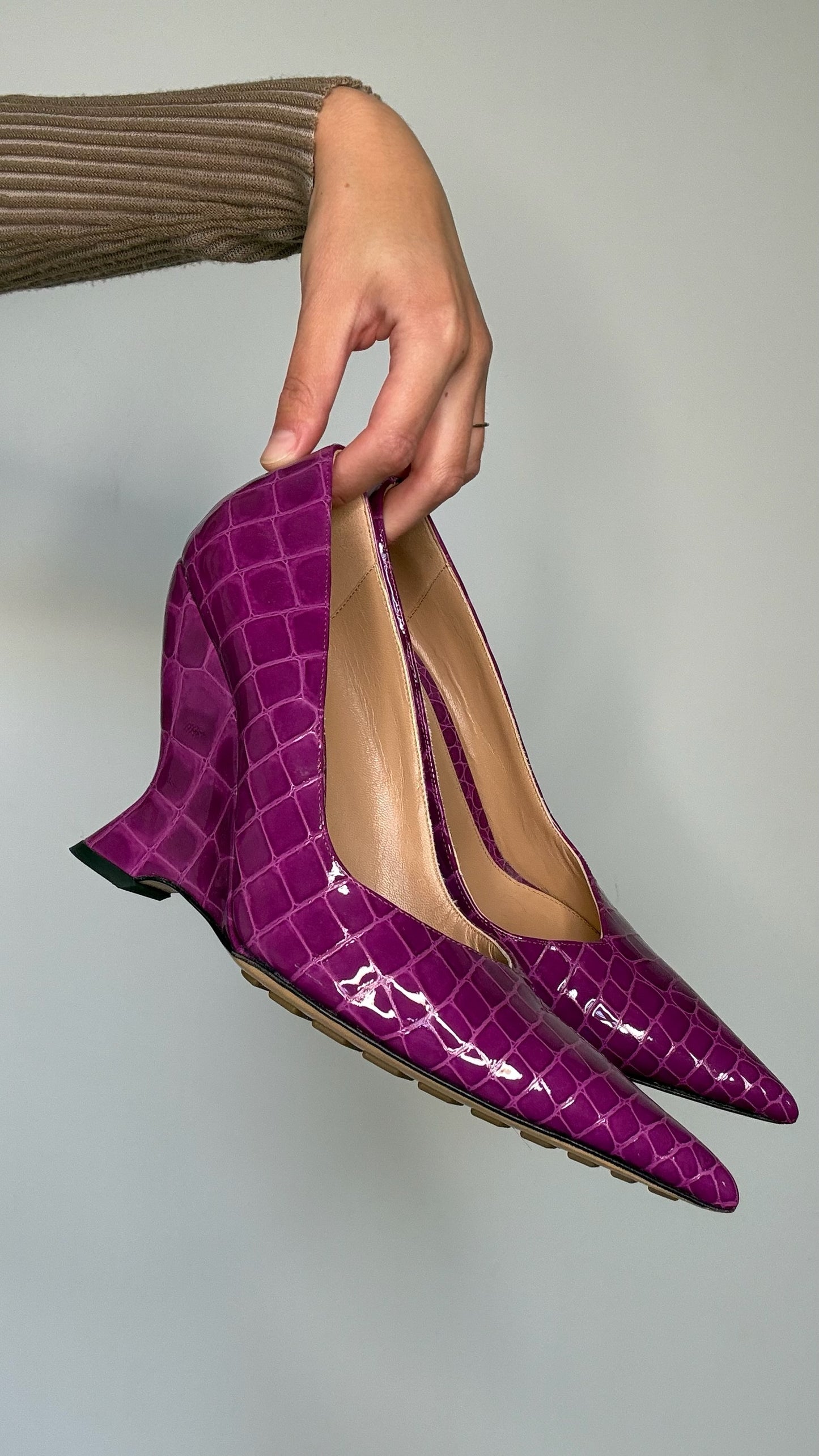 Purple Croc Heels - 9