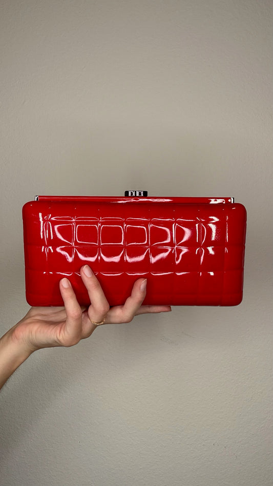 Chanel Red Patent Clutch