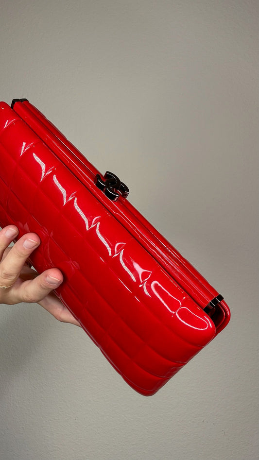 Chanel Red Patent Clutch