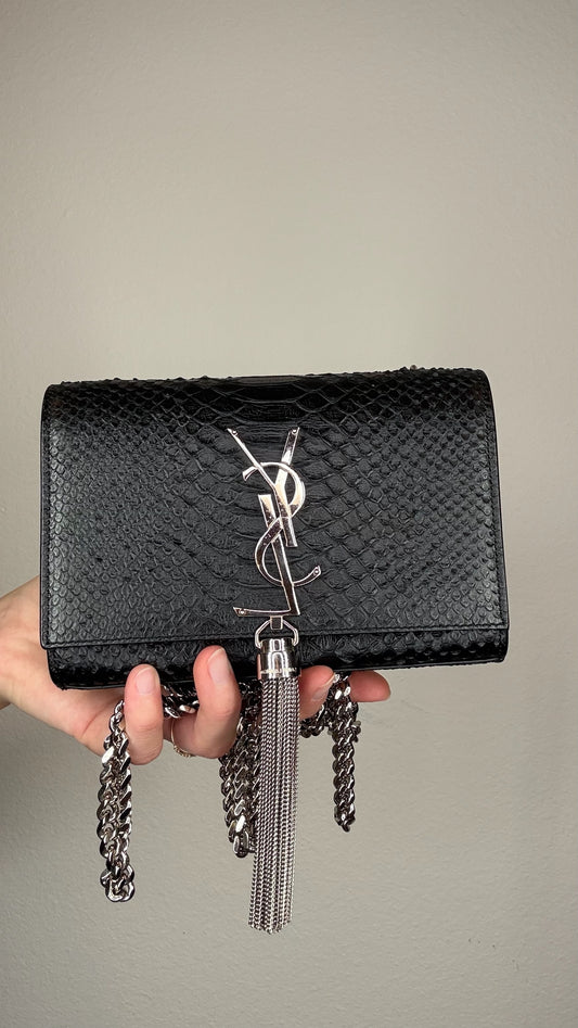 YSL Black Snake Skin Crossbody