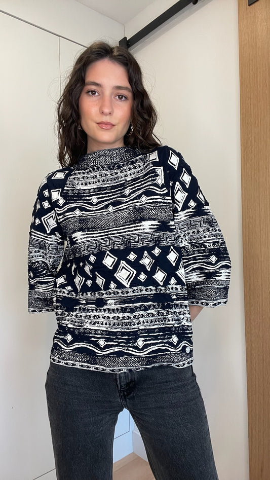 Navy & White Logo Top - S