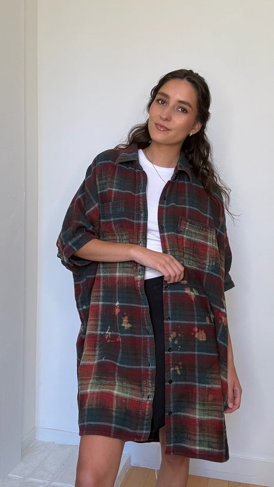 Distressed Flannel Shirt - XL