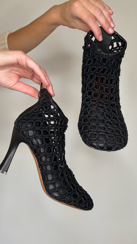 Black Crochet Boots - 7.5