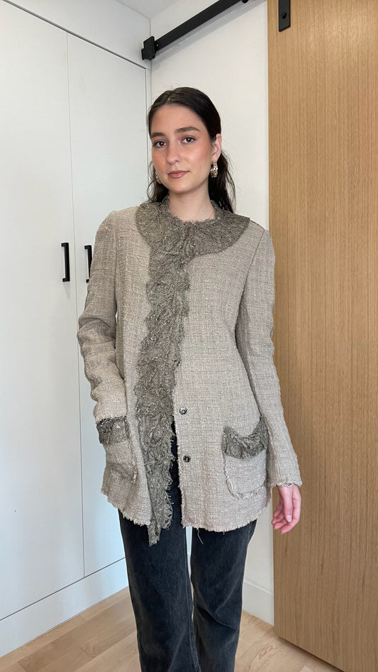 Blush Laced Blazer - L