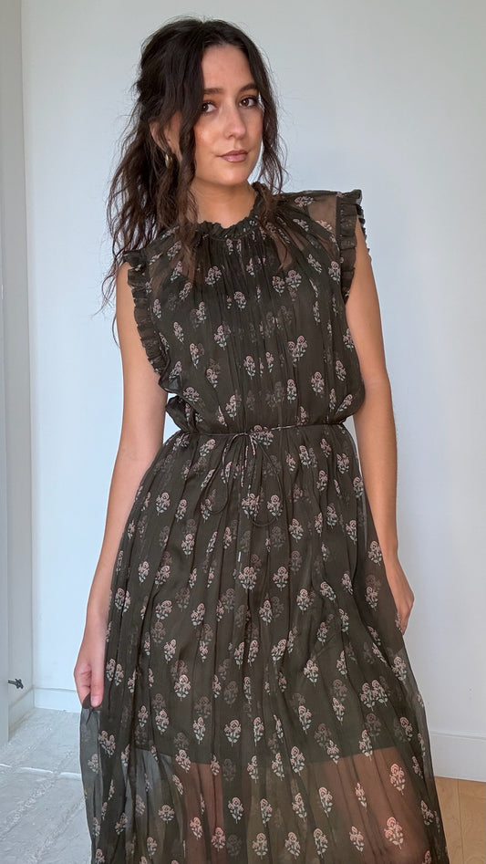 Green Paisley Dress - 1