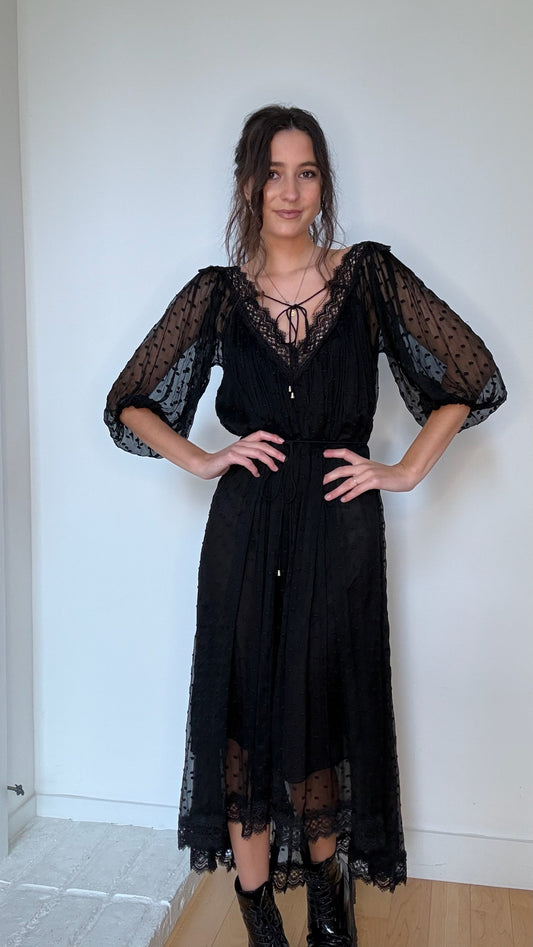 Black Silk Dress - 1