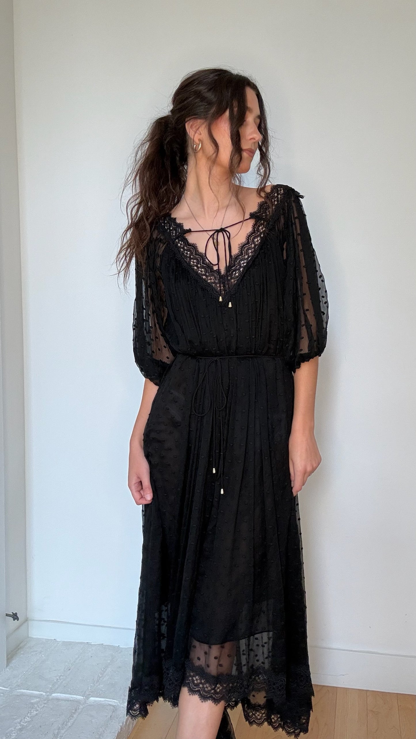 Black Silk Dress - 1