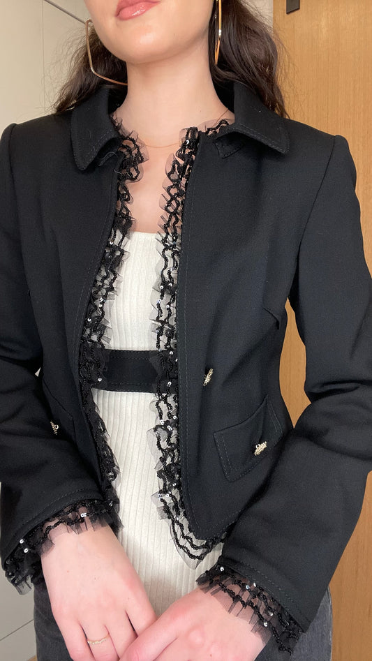 Black Laced Blazer - L
