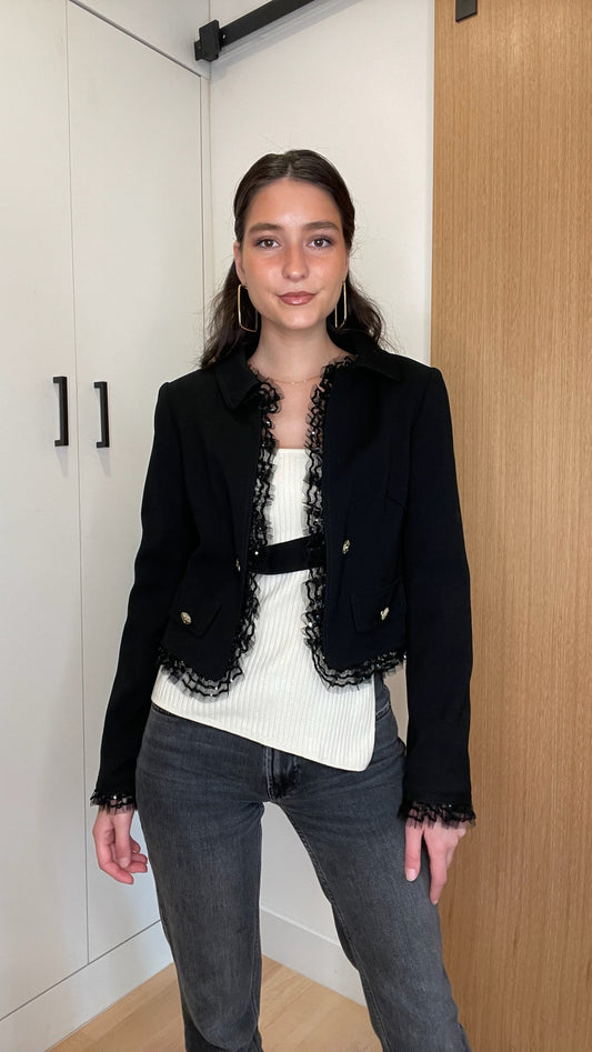 Black Laced Blazer - L
