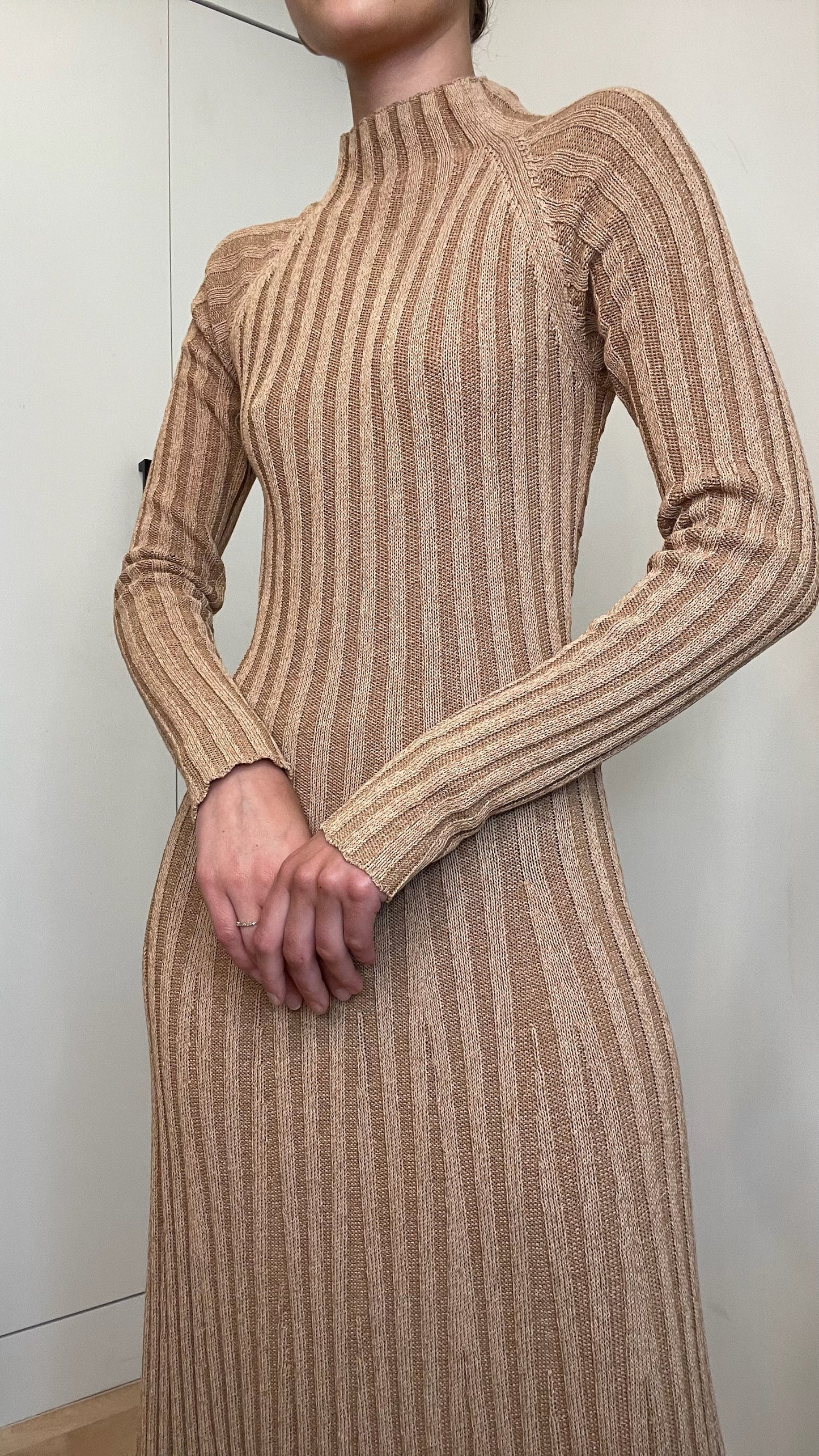 Beige Long Dress - 4