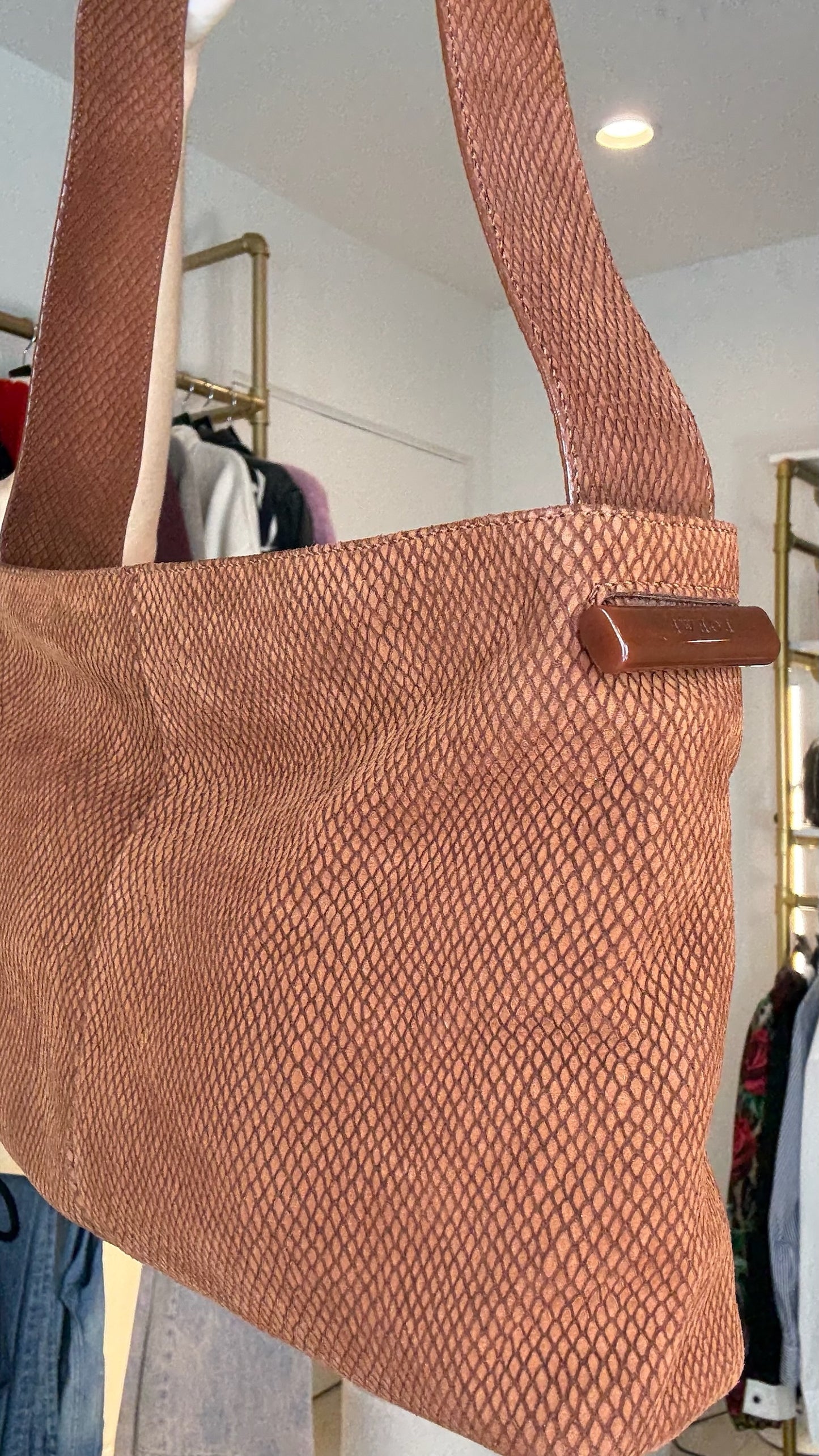 Loewe Brown Suede Shoulder Bag