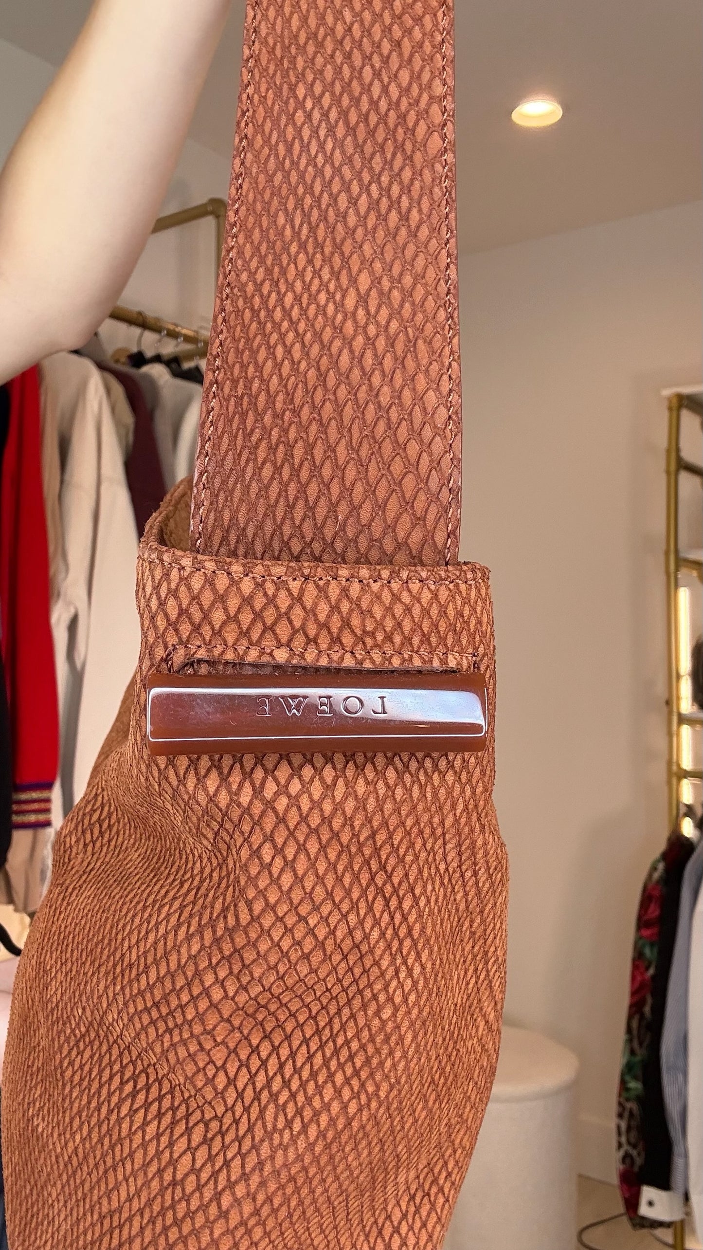 Loewe Brown Suede Shoulder Bag