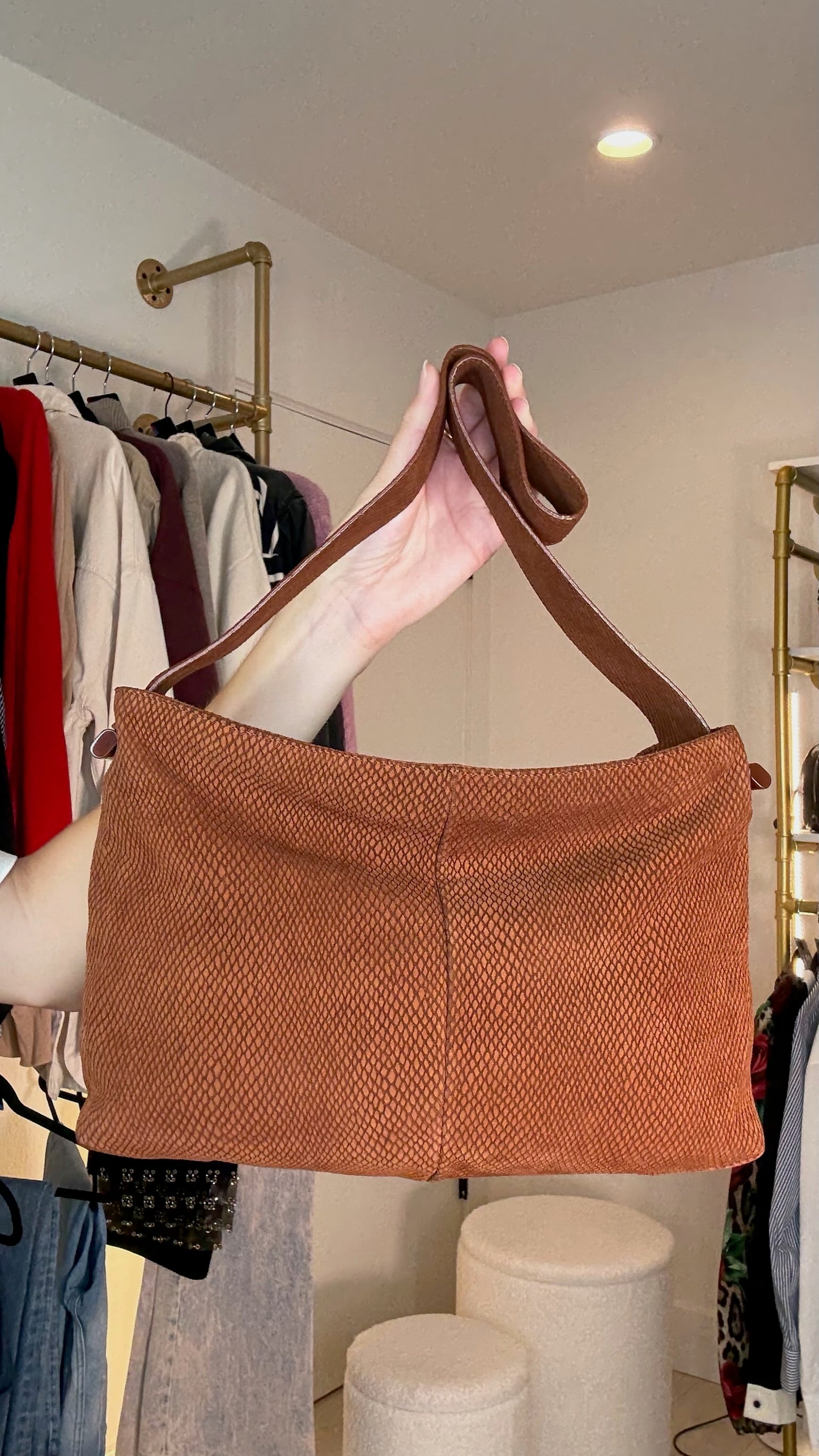 Loewe Brown Suede Shoulder Bag