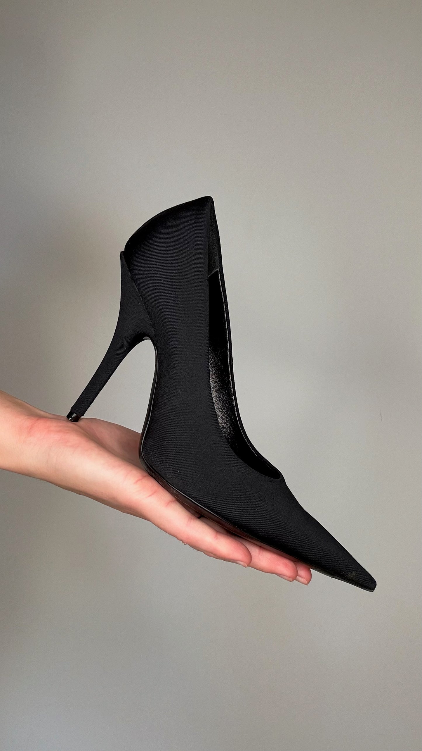 Black Satin Heels - 5