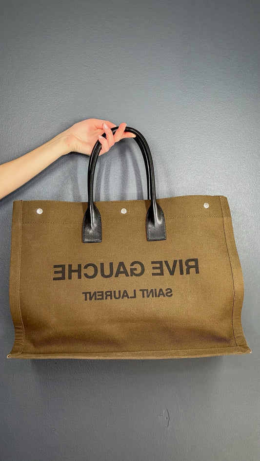 Saint Laurent Brown and Black Travel Tote