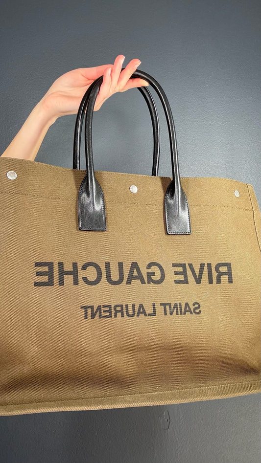 Saint Laurent Brown and Black Travel Tote