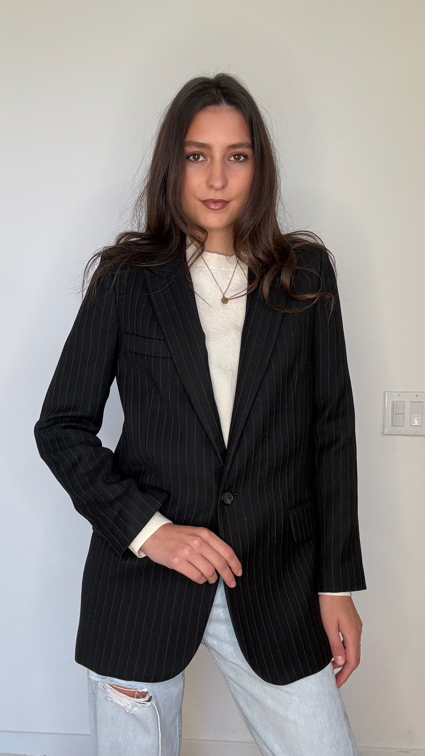 Black Striped Blazer - 2