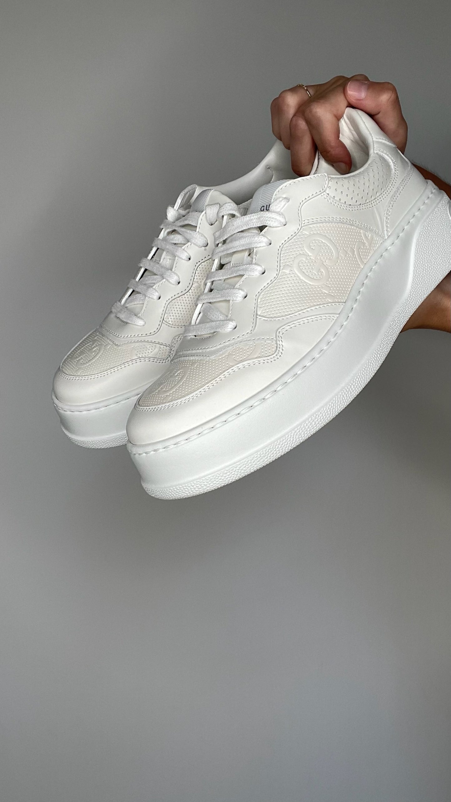 White Logo Sneakers -  10.5