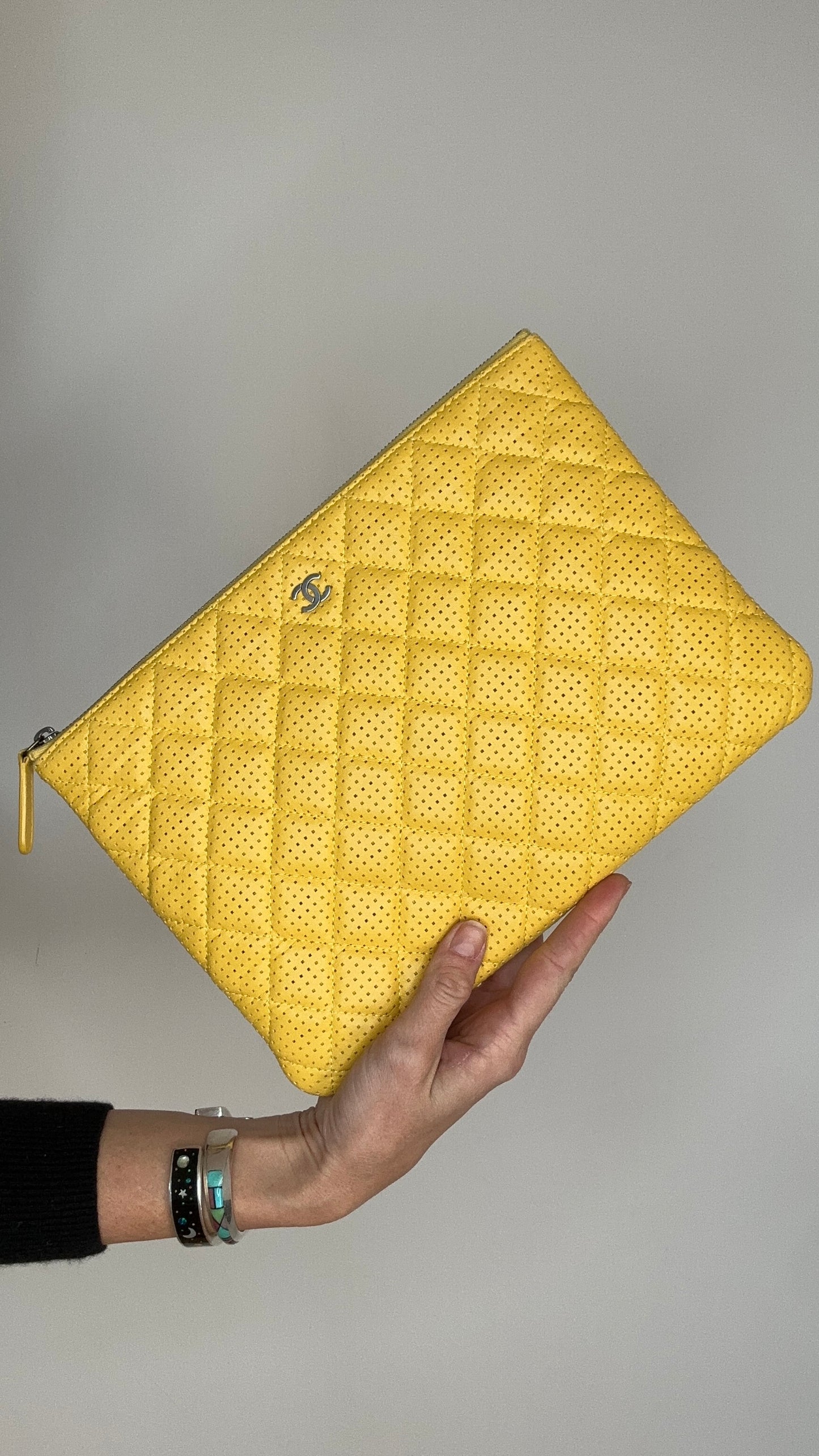 Yellow Leather Clutch