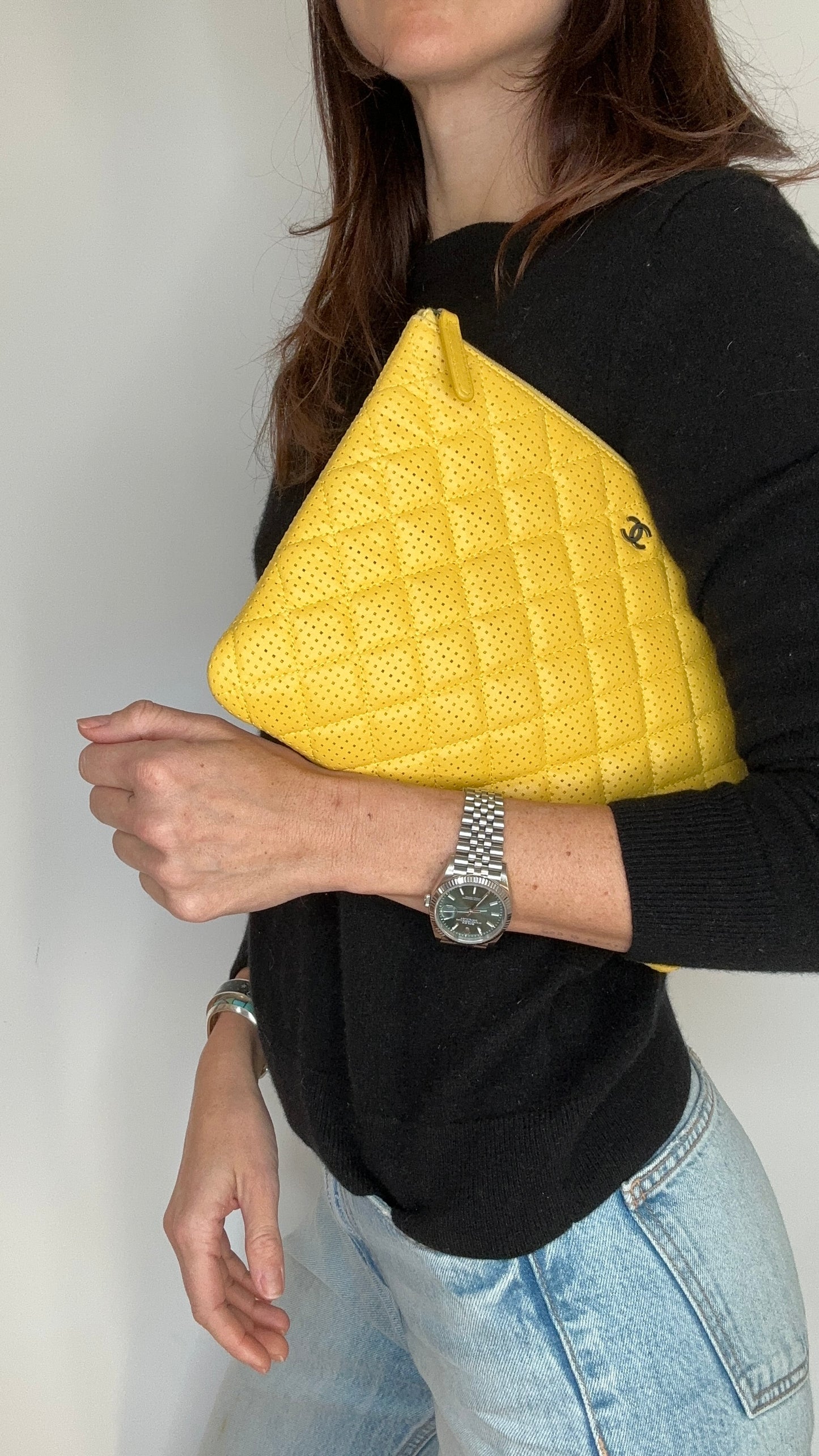 Yellow Leather Clutch