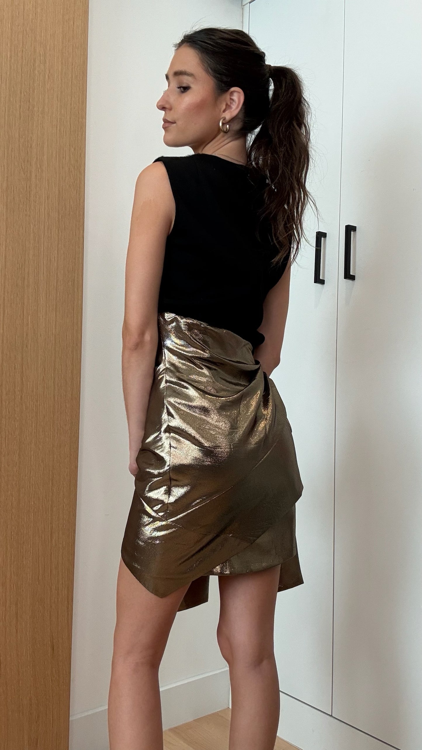 Gold Mini Skirt - XS