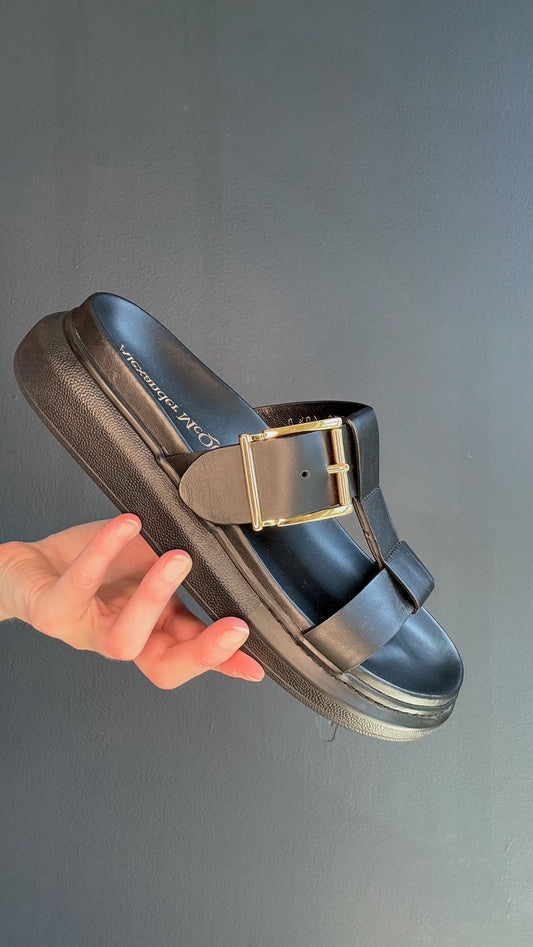Alexander McQueen Black Sandals - 40.5