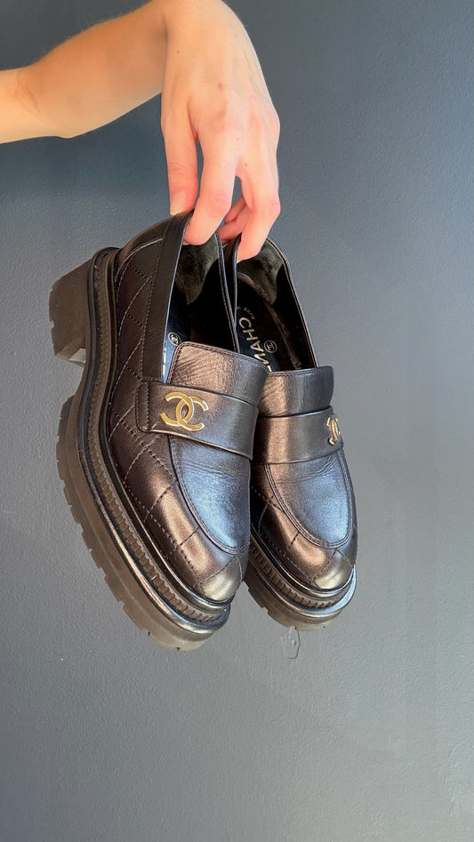 Chanel Black Loafers - 5.5