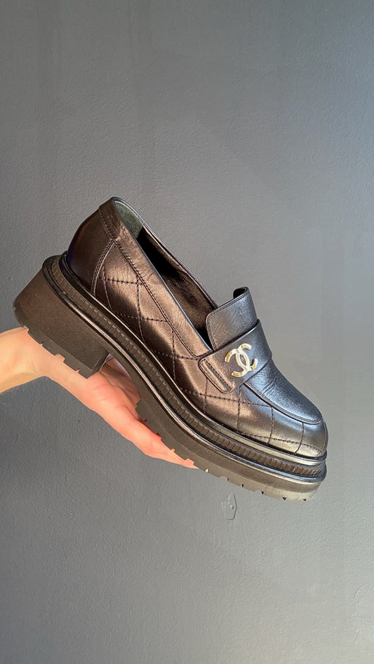 Chanel Black Loafers - 5.5