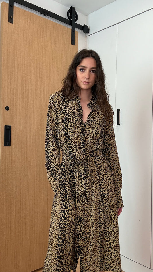 Leopard Long Dress - M