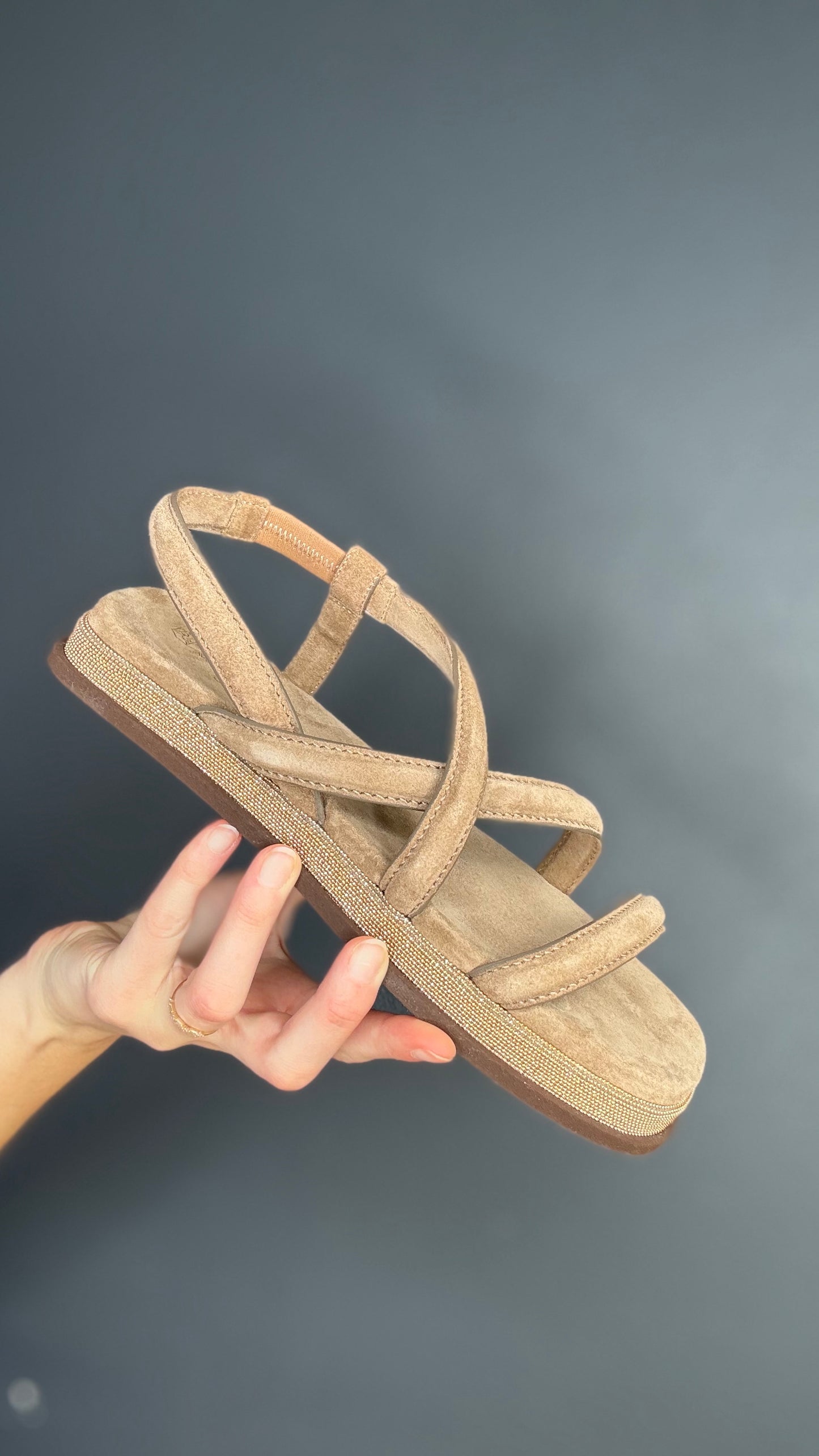 Brunello Cucinelli Suede & Monili Sandals - 38