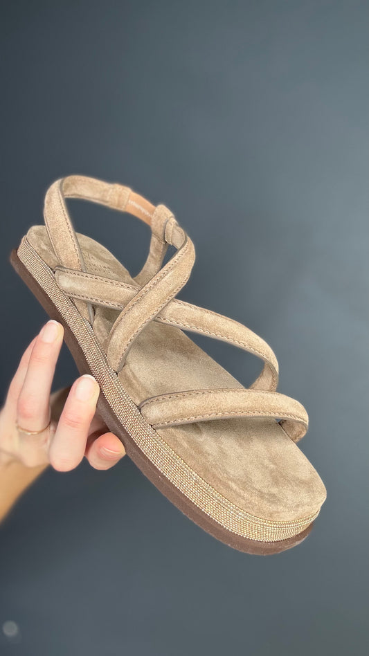 Brunello Cucinelli Suede & Monili Sandals - 38