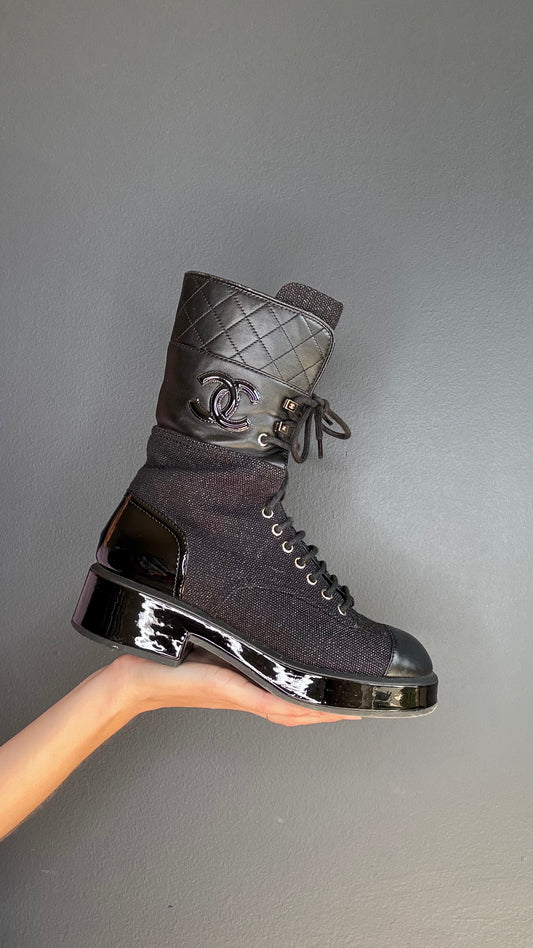 Chanel Black 2022 Combat Boots - 38.5
