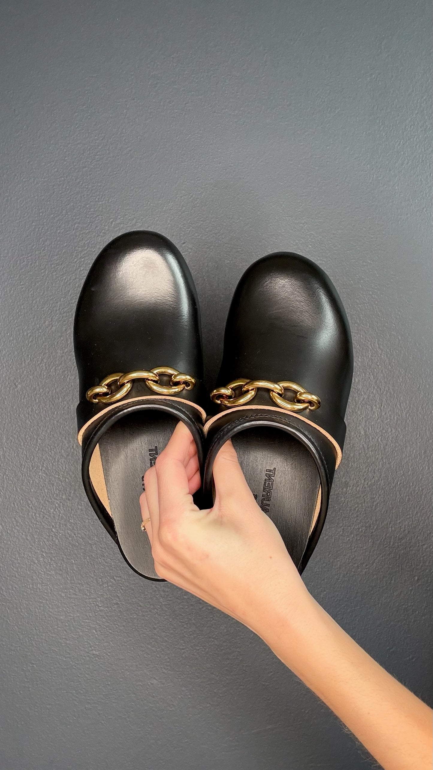 Black & Gold Clogs - 7.5