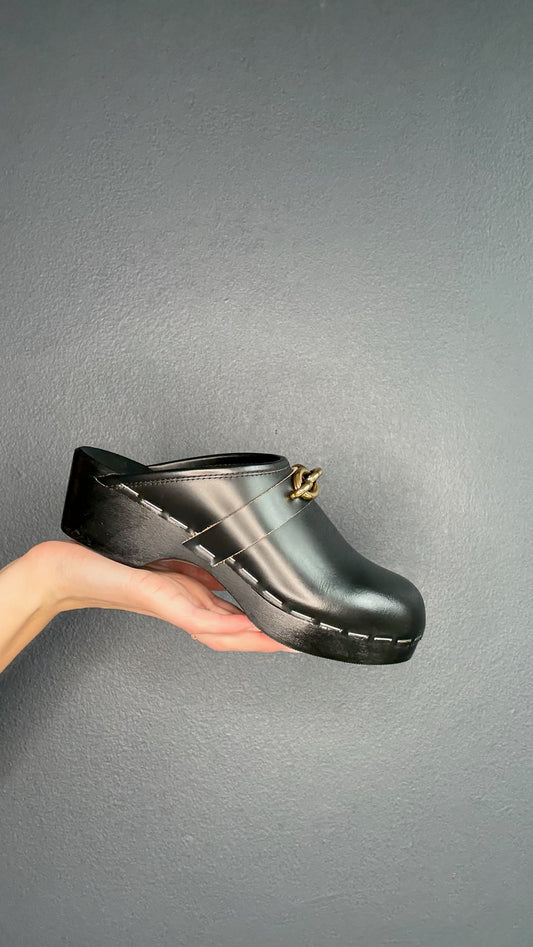 Black & Gold Clogs - 7.5