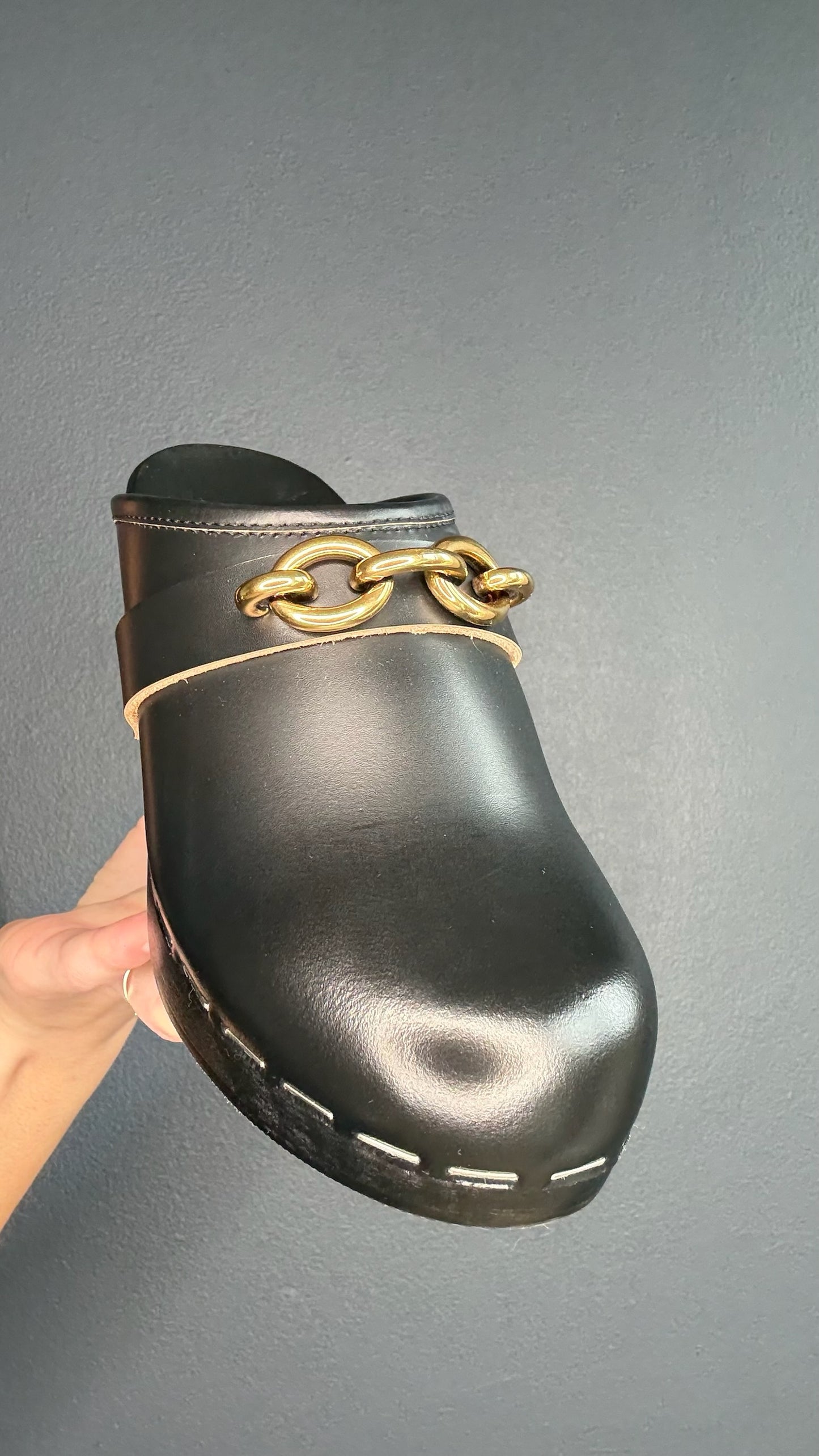 Black & Gold Clogs - 7.5