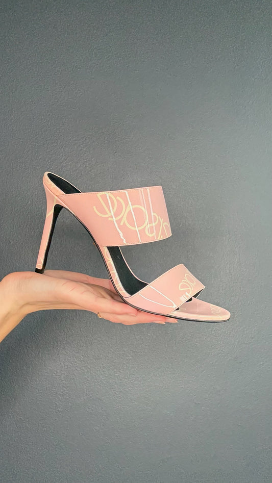 Versace Pink Logo Heels - 10