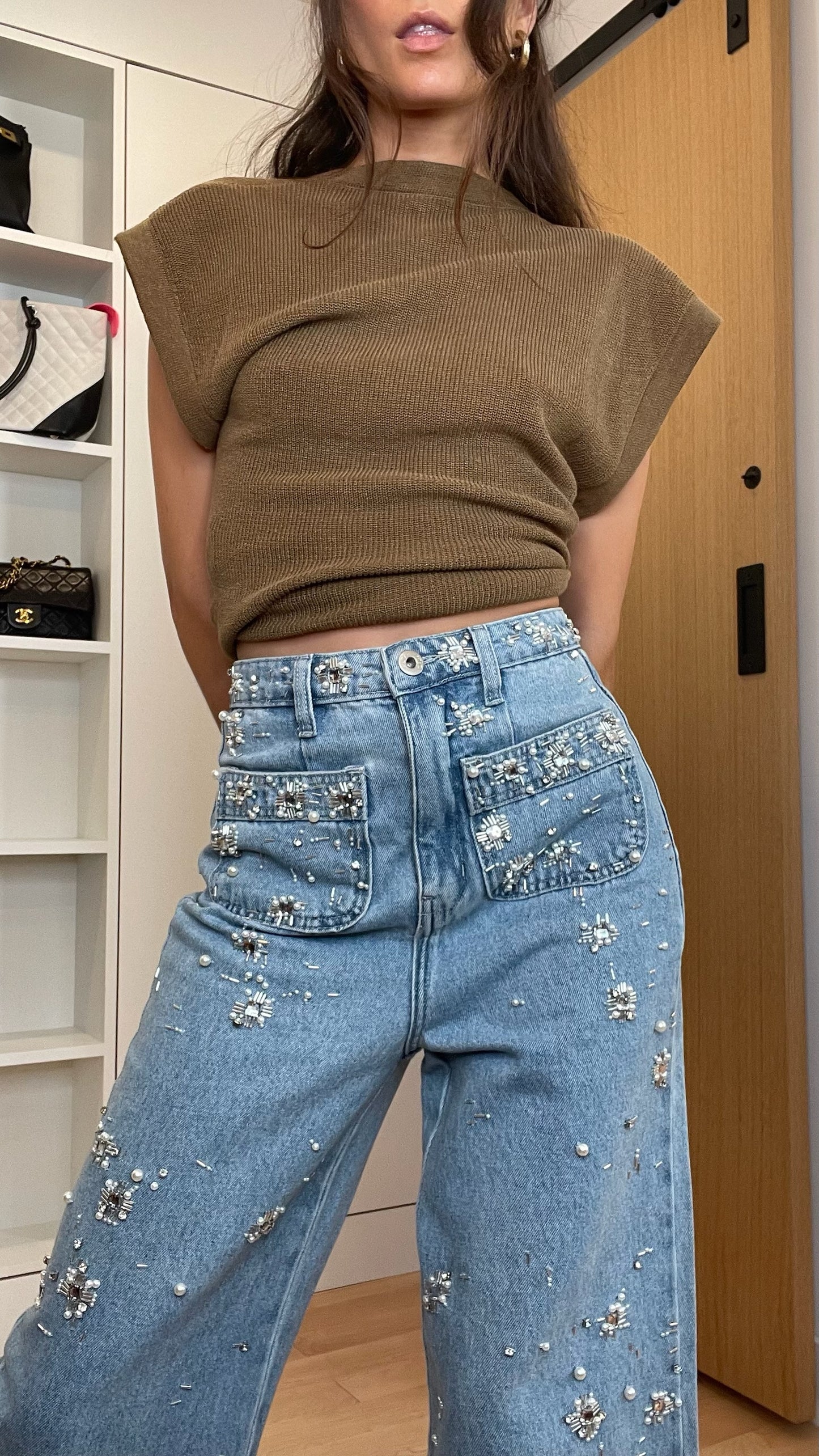 Crystal Embellished Jeans - 2