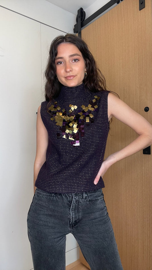 Sequins Purple Top - S