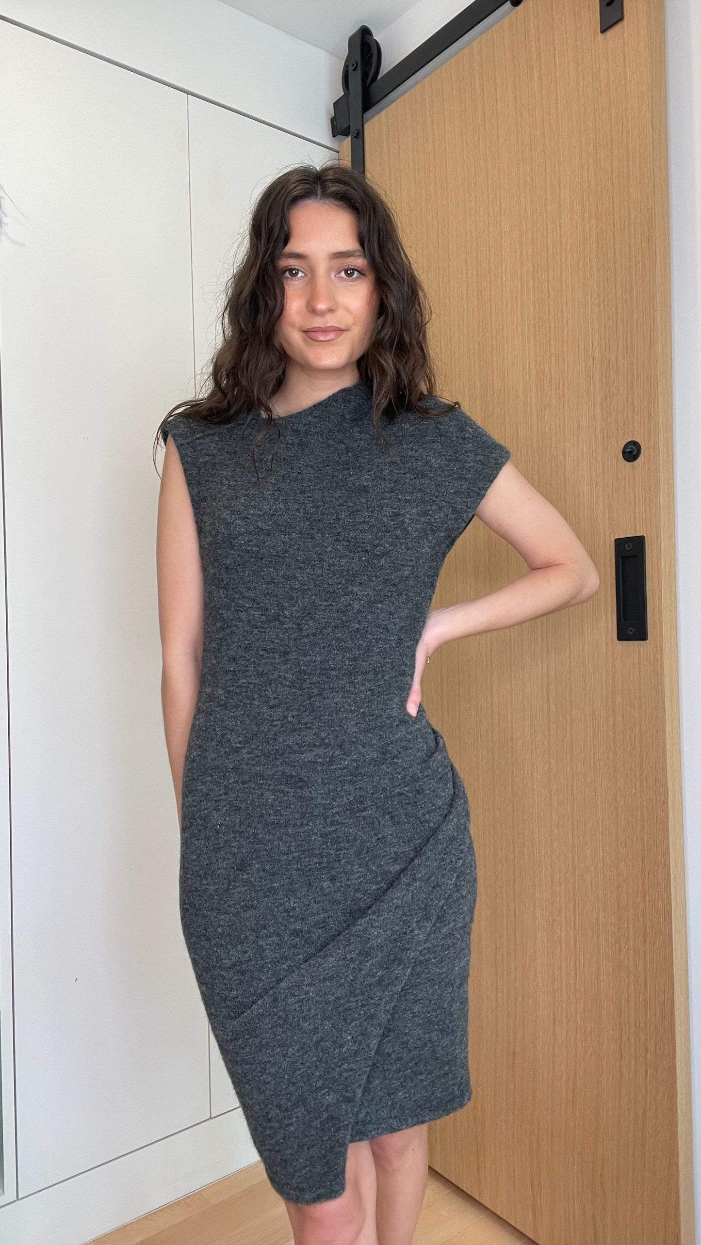 Grey Midi Dress - S/M