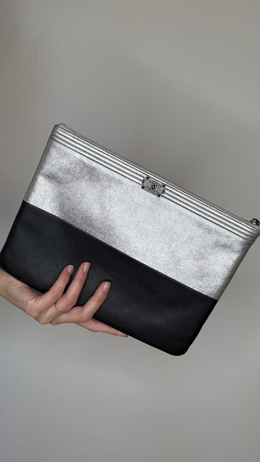 Silver Boy Clutch