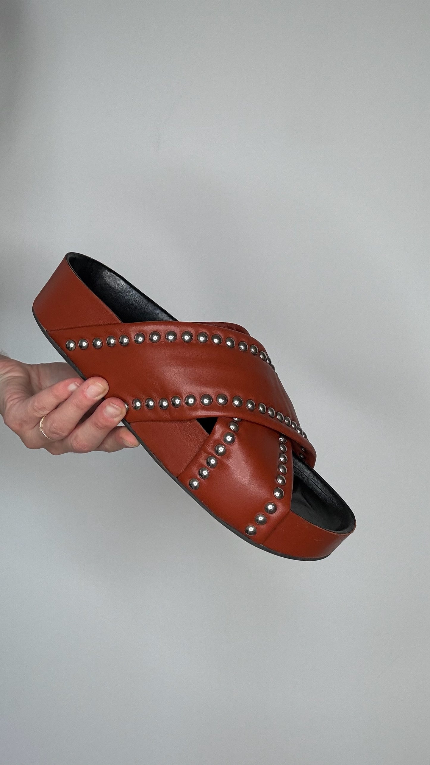 Brown Leather Sandals - 9