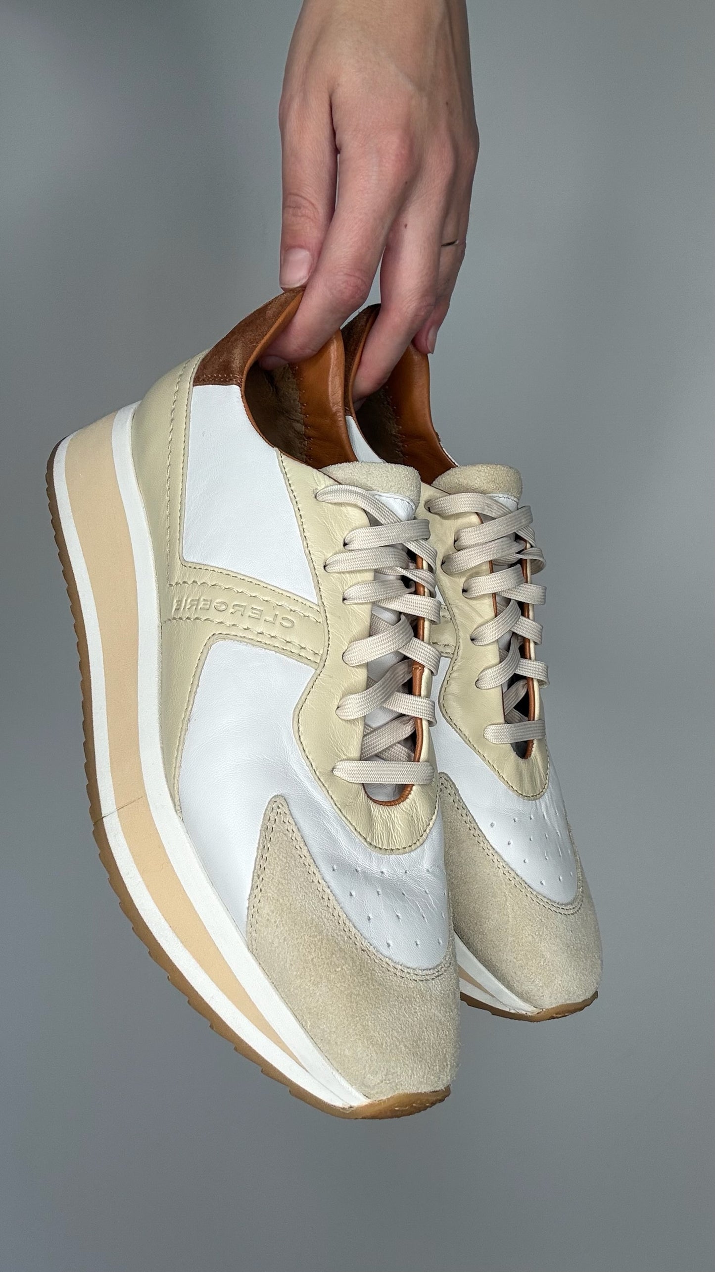 Cream Leather Sneakers - 9.5