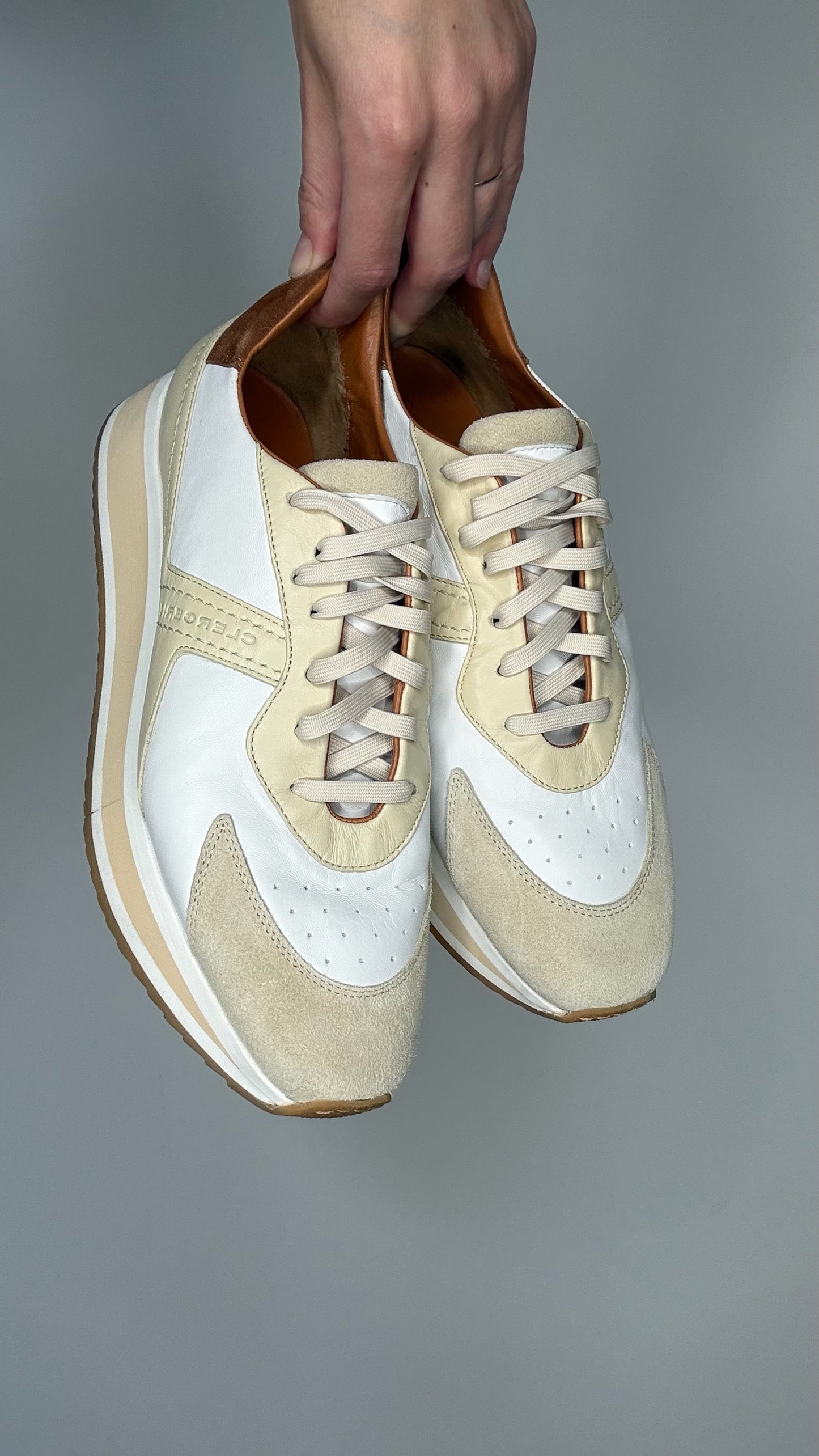 Cream Leather Sneakers - 9.5