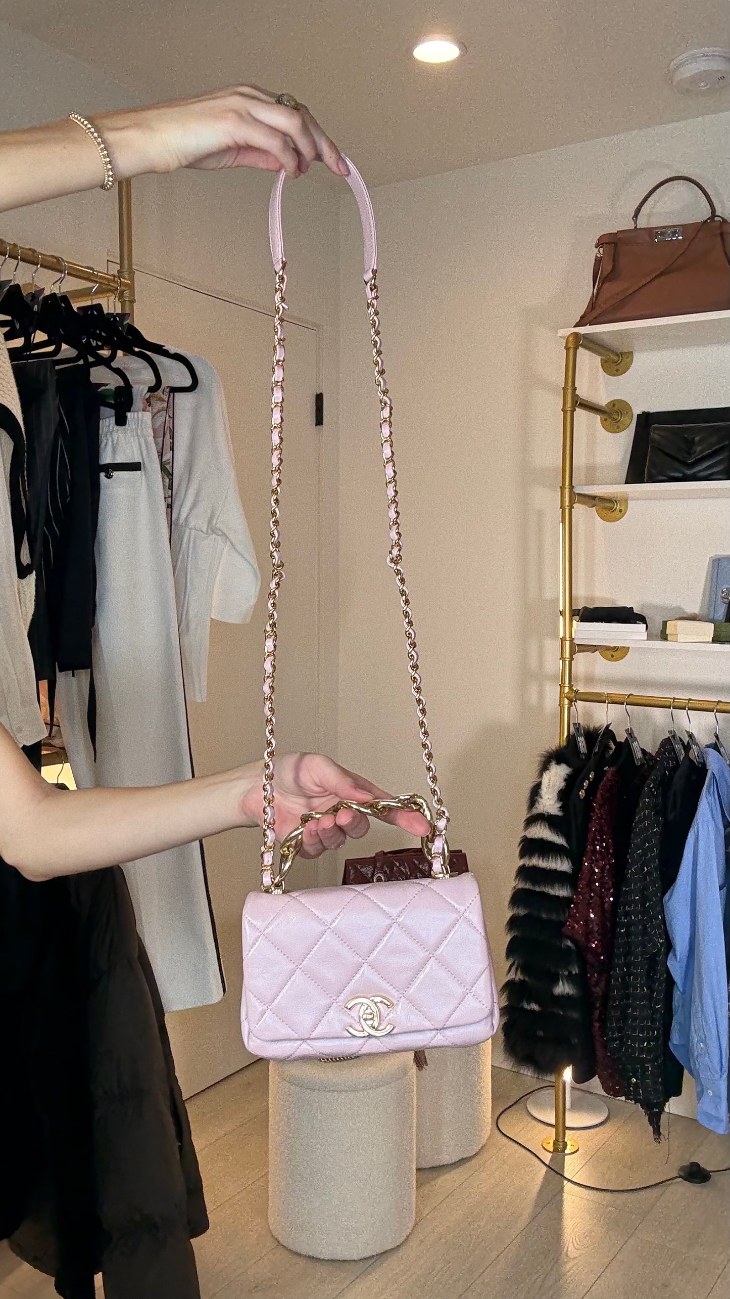 Chanel Light Pink Lambskin Mini Flap