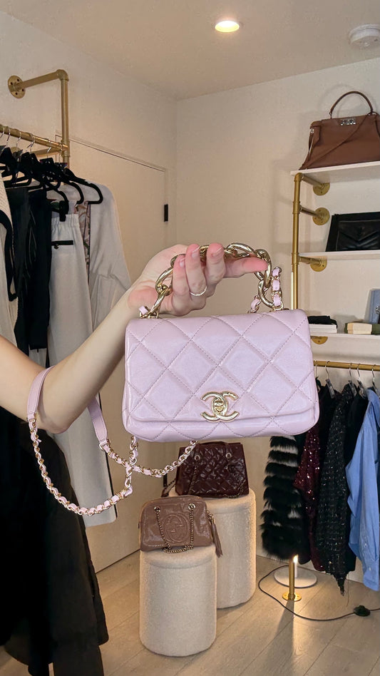 Chanel Light Pink Lambskin Mini Flap