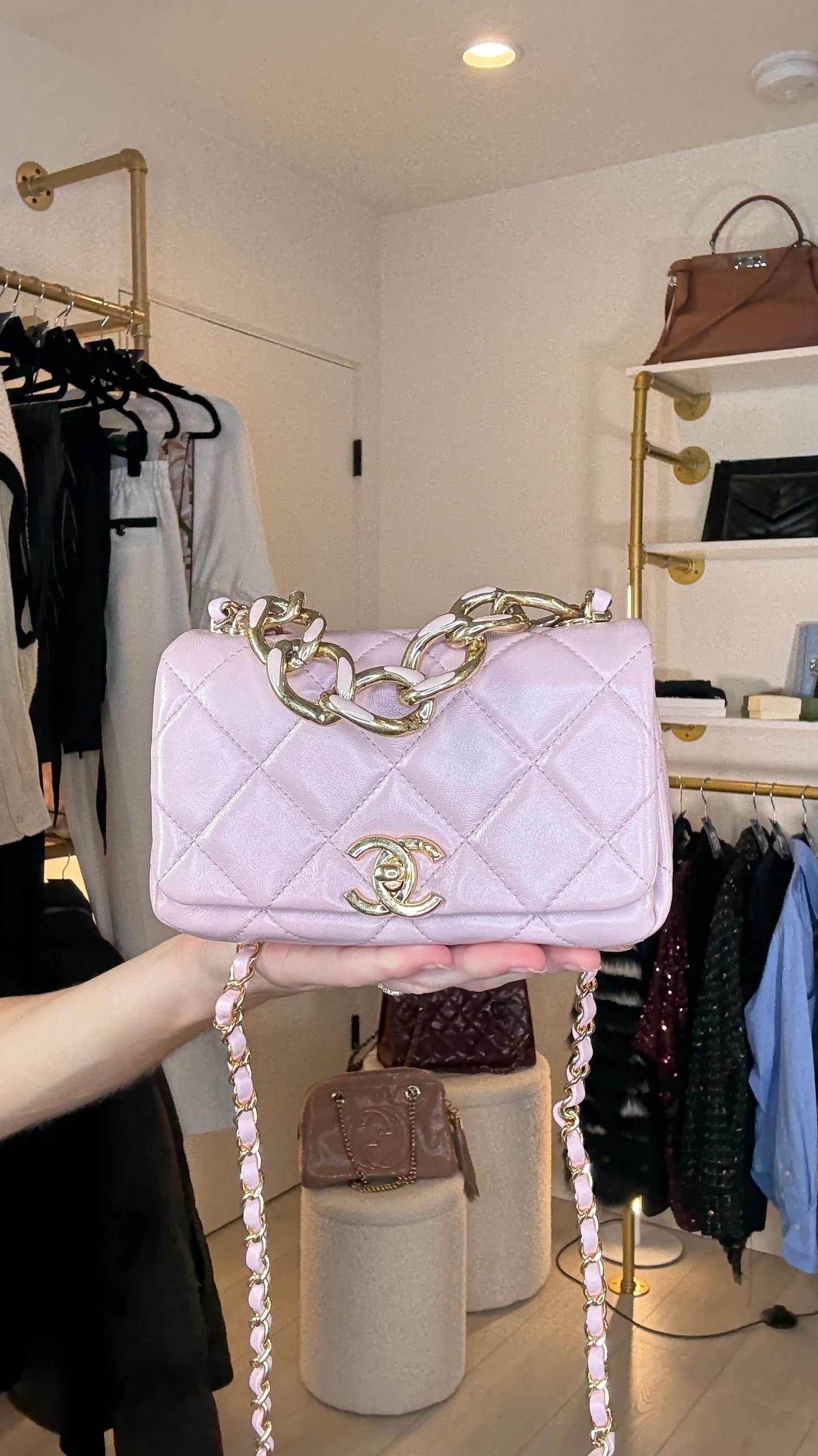 Chanel Light Pink Lambskin Mini Flap