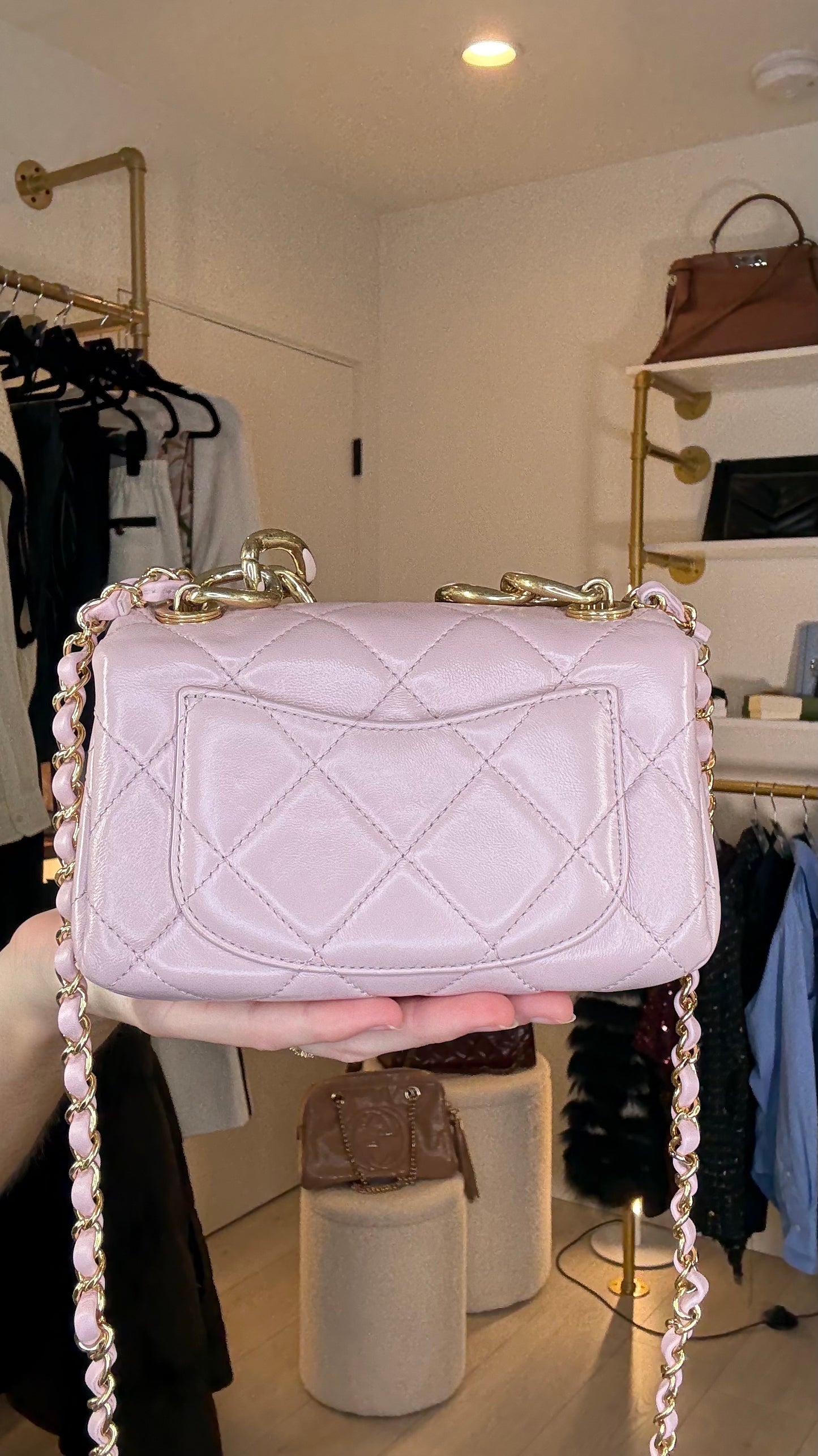 Chanel Light Pink Lambskin Mini Flap